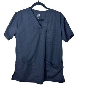Black Dagacci Scrubs Top Shirt with Pockets Size Small
